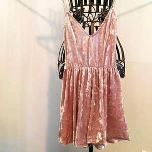 Small Pink Crushed Velvet Adjustable Romper Shorts